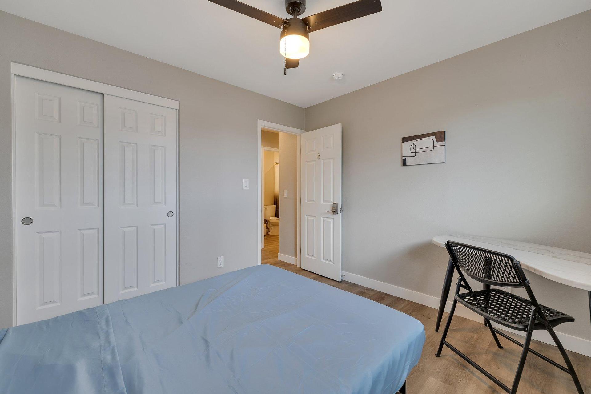 Room 2, looking out to hallway, full closet