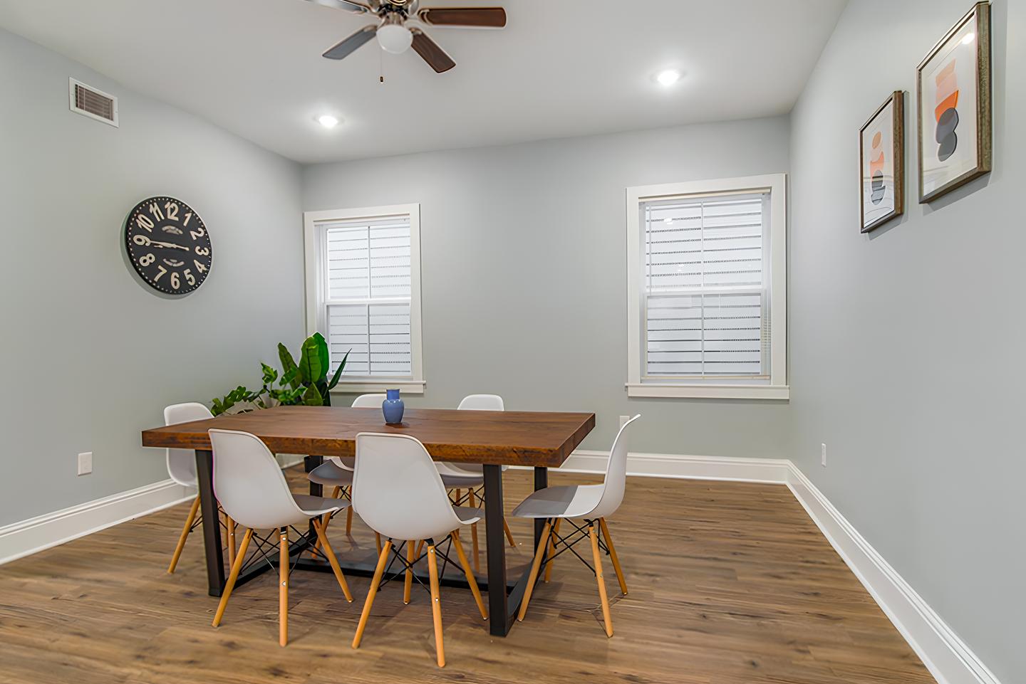 Common spaces including the kitchen