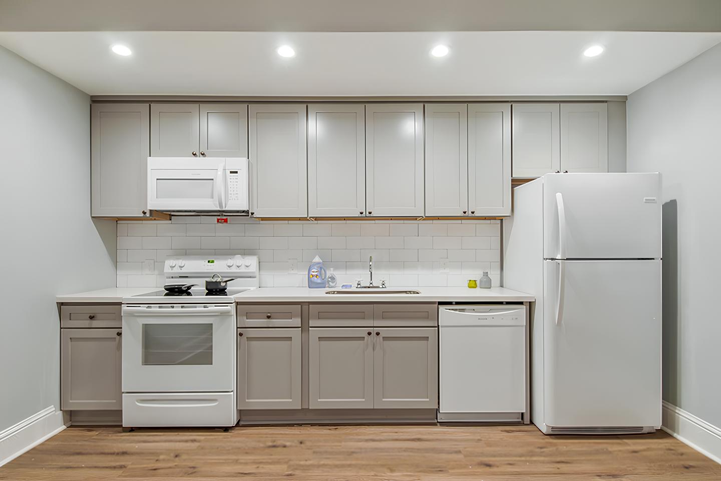 Common spaces including the kitchen
