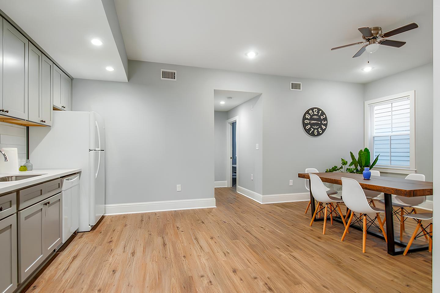 Common spaces including the kitchen