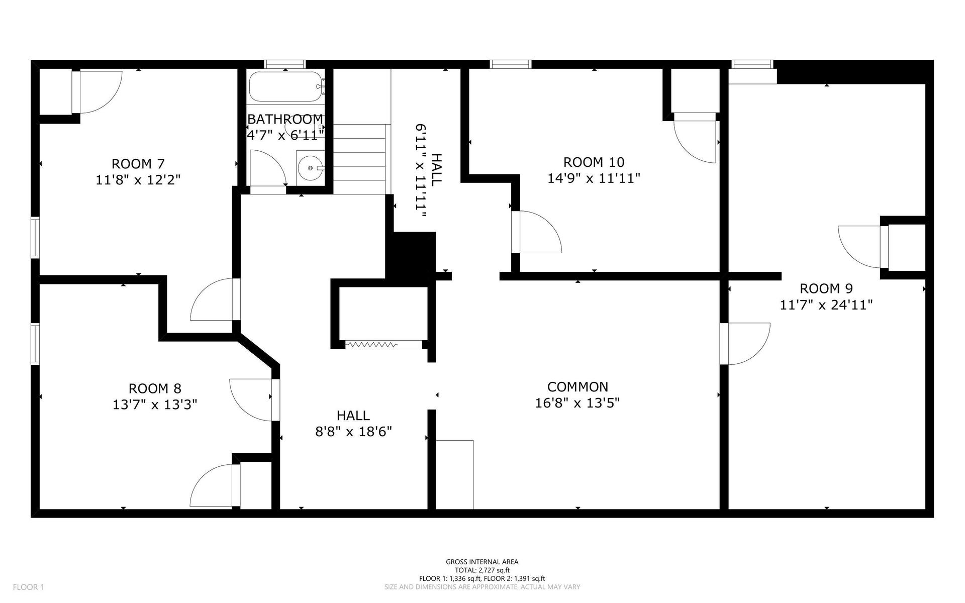 Common spaces including the kitchen