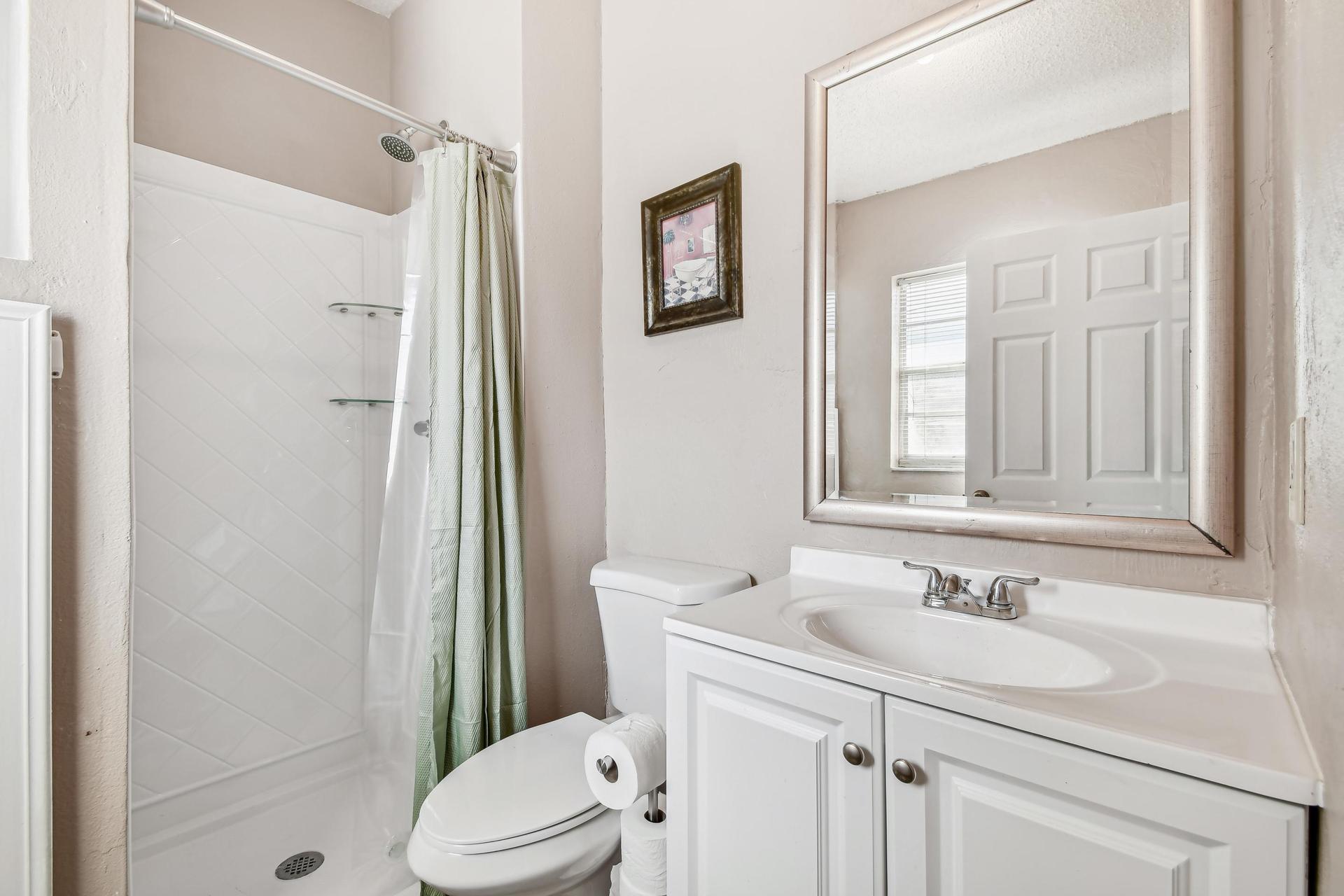 Updated bathroom with shower