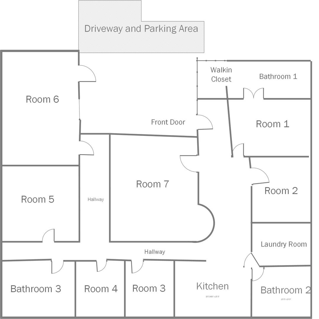 Common spaces including the kitchen