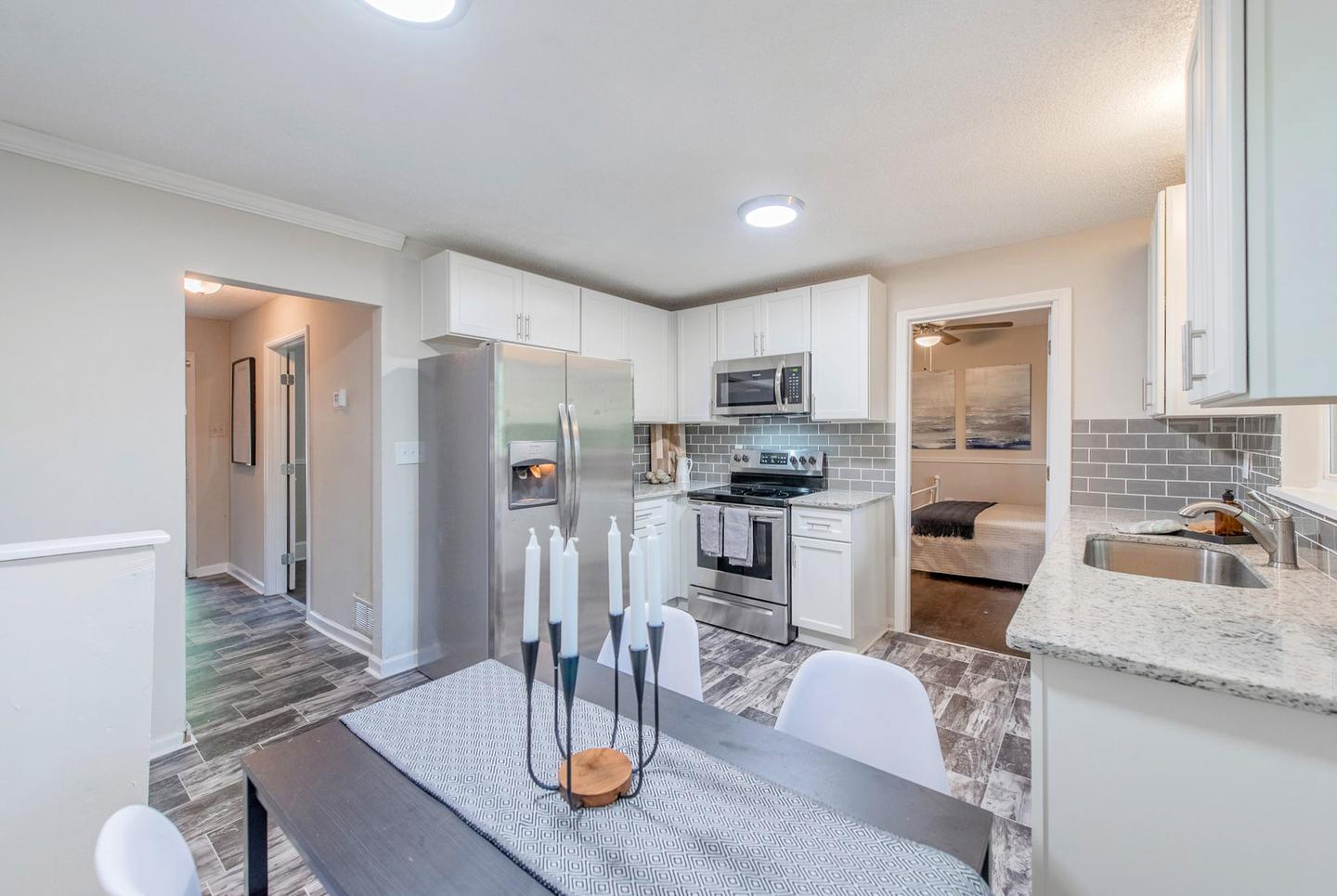 Common spaces including the kitchen