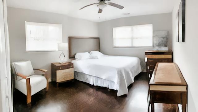 Your sanctuary- 2 bright windows,  king bed, desk with chair, dresser and lounge chair.