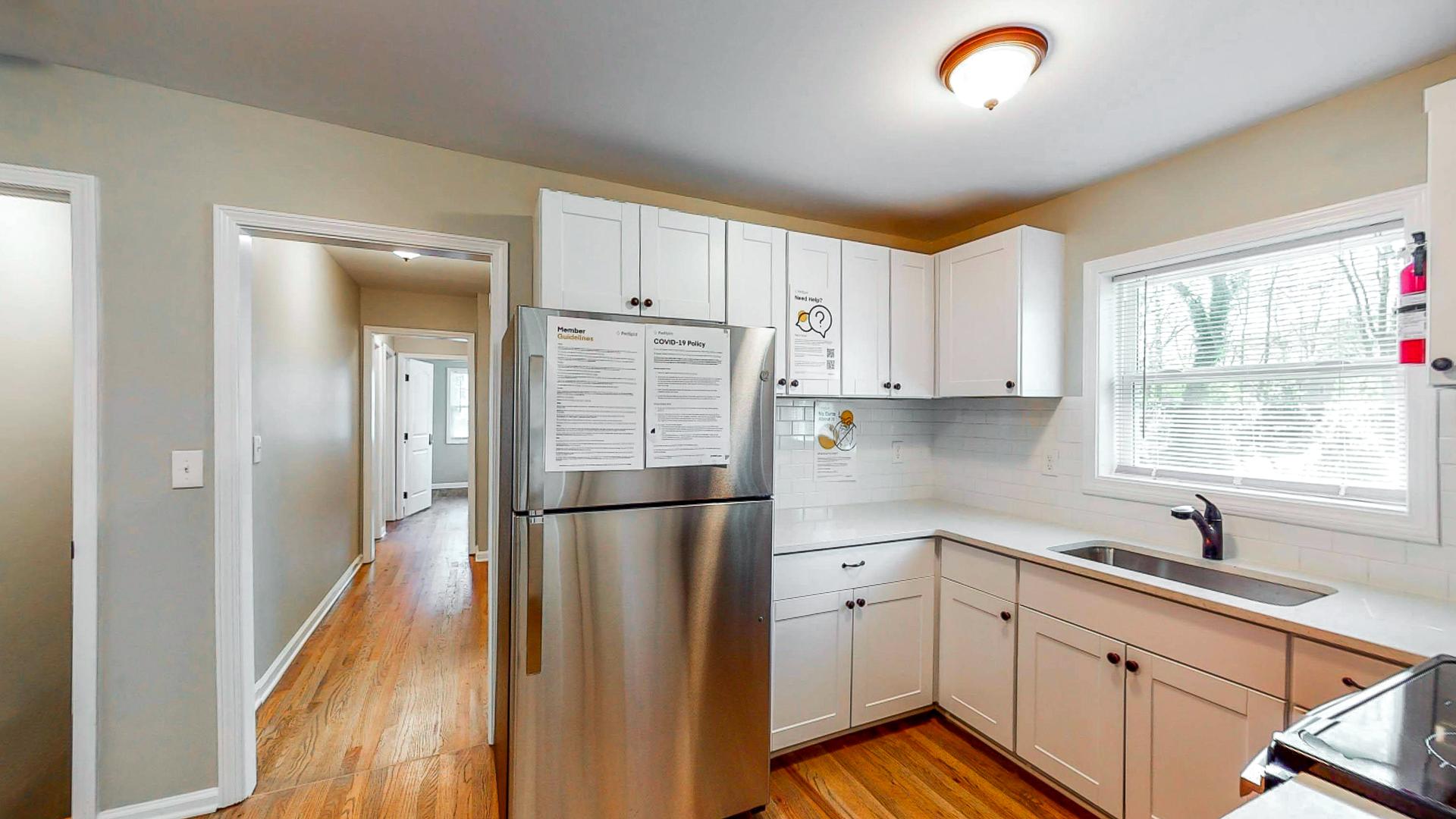 Common spaces including the kitchen