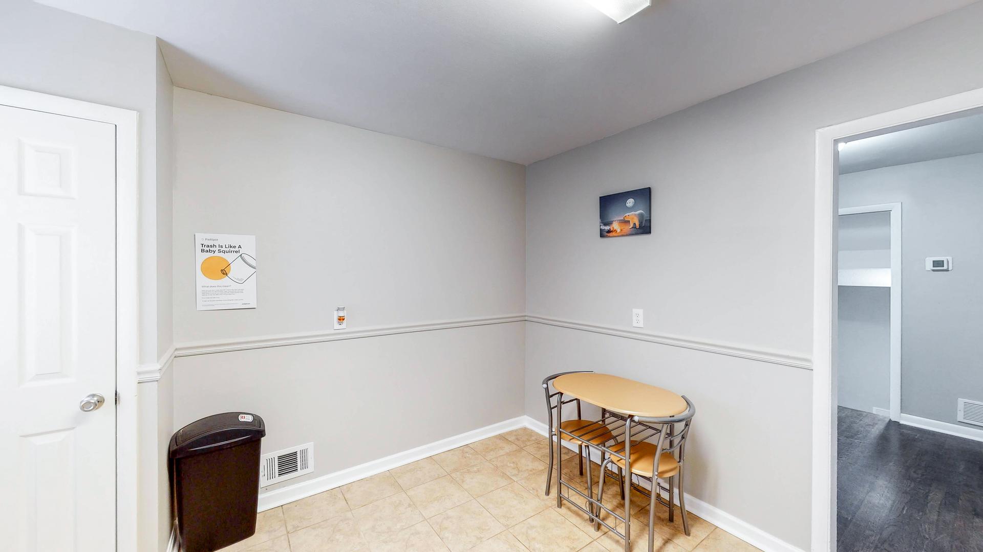 Common spaces including the kitchen