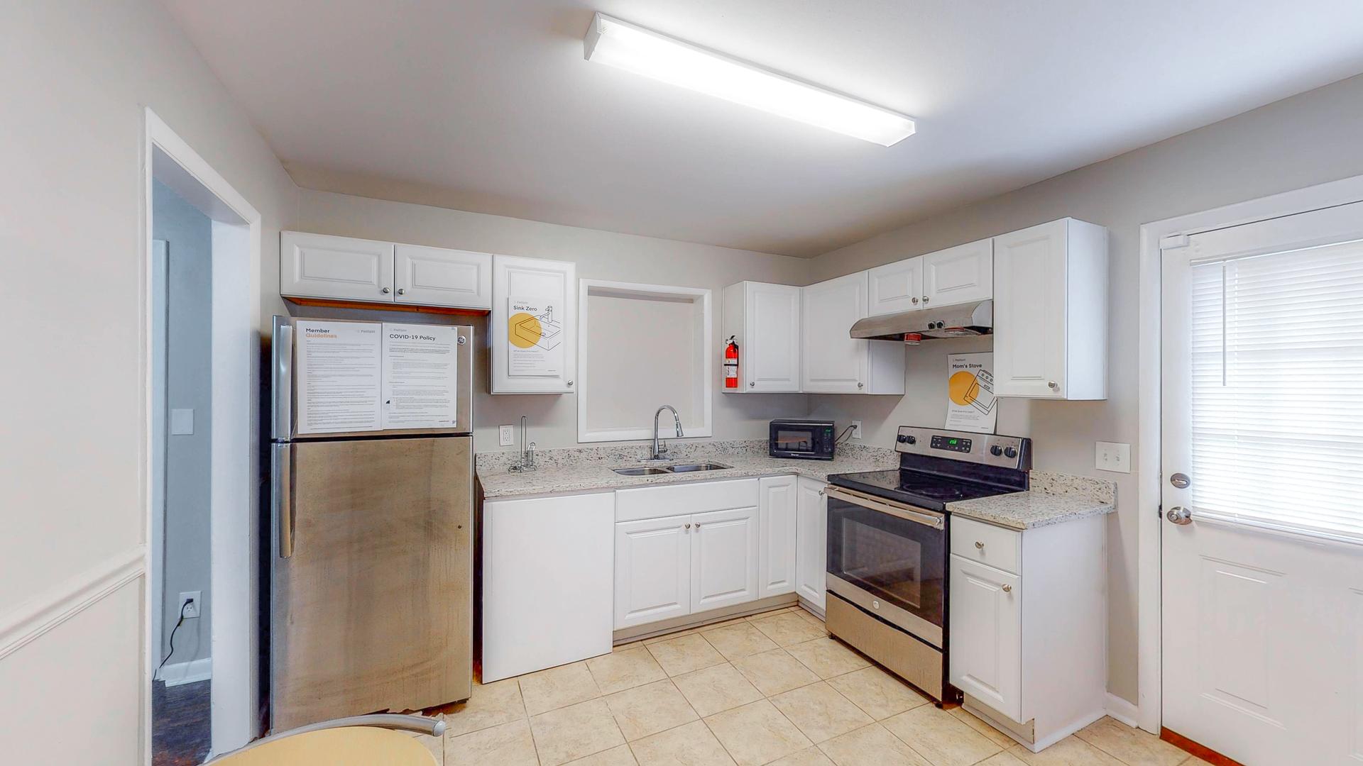 Common spaces including the kitchen