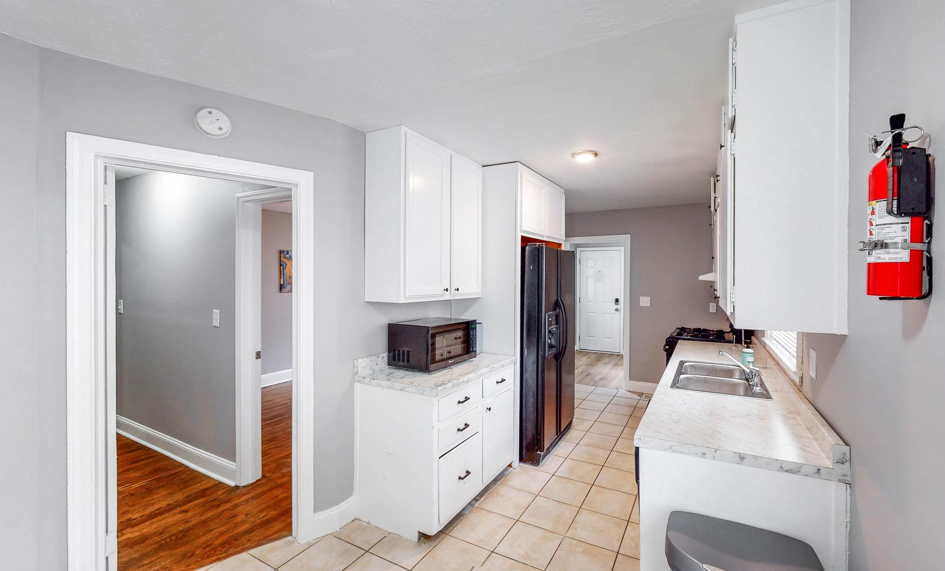 Common spaces including the kitchen