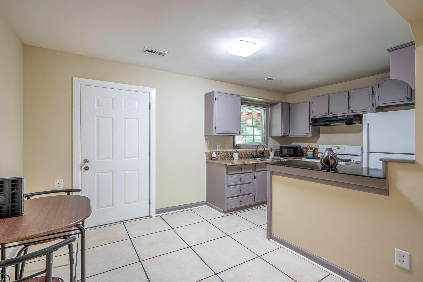 Common spaces including the kitchen
