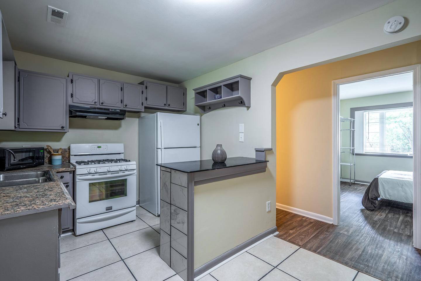 Common spaces including the kitchen