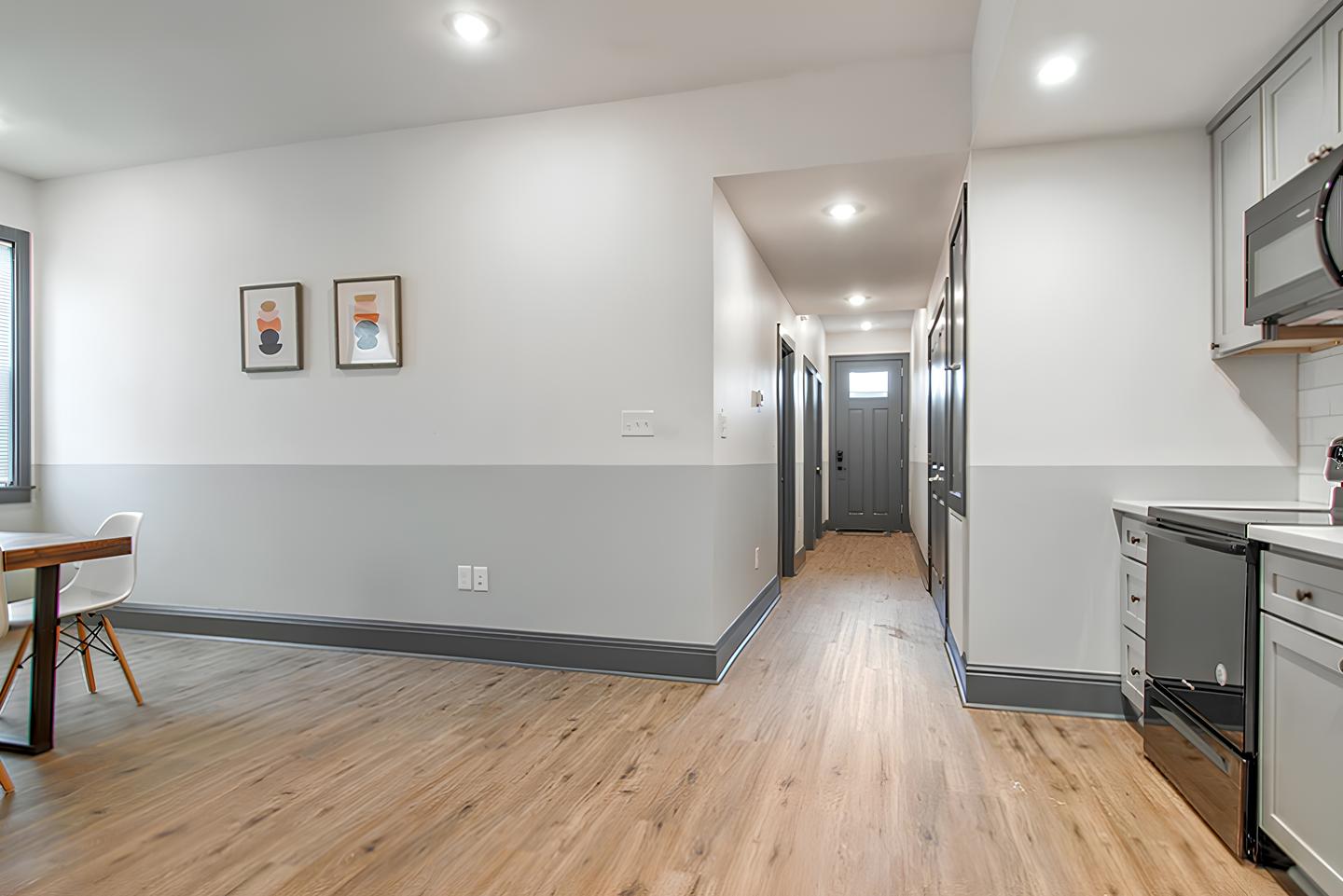Common spaces including the kitchen
