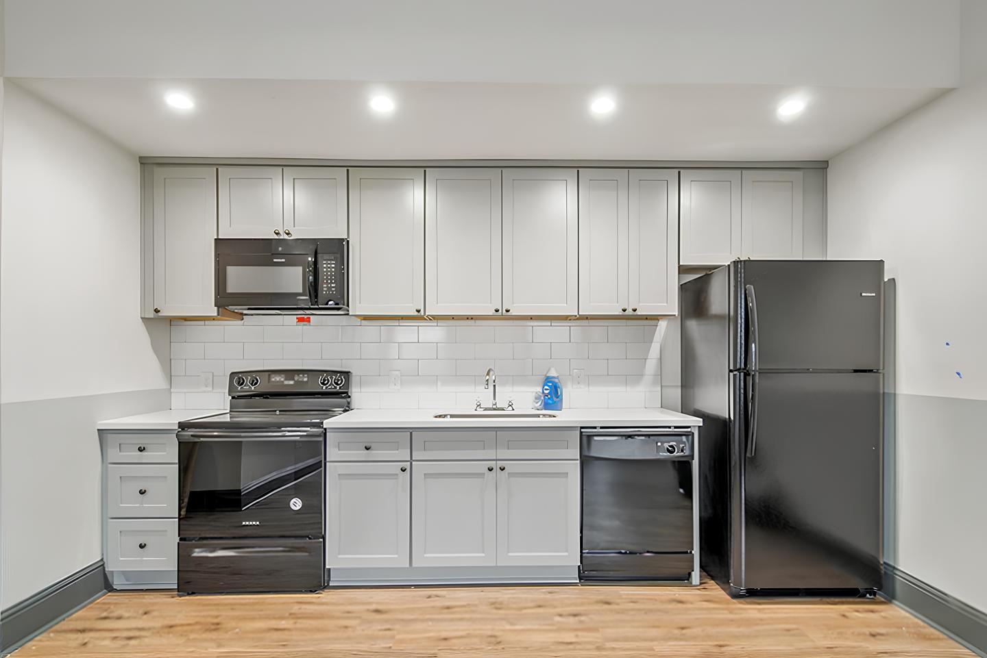 Common spaces including the kitchen