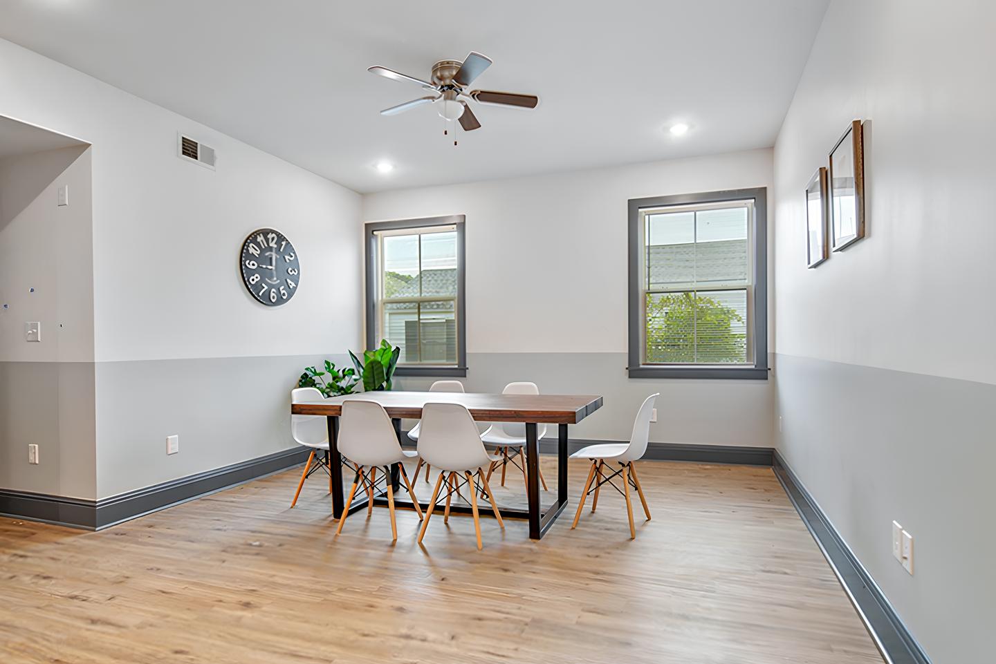 Common spaces including the kitchen