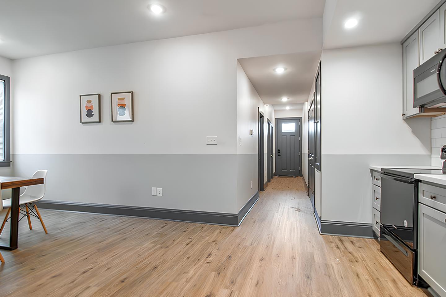 Common spaces including the kitchen