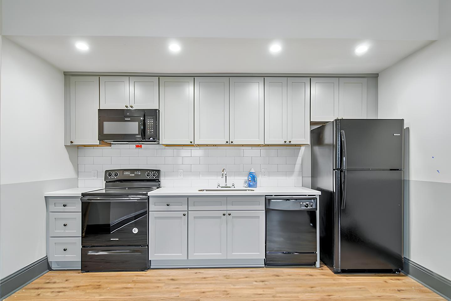 Common spaces including the kitchen