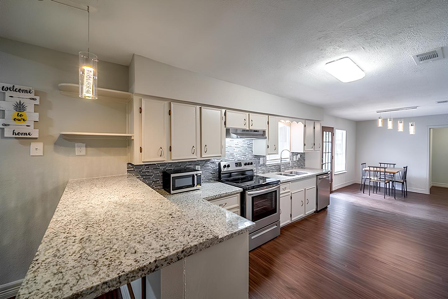 Common spaces including the kitchen