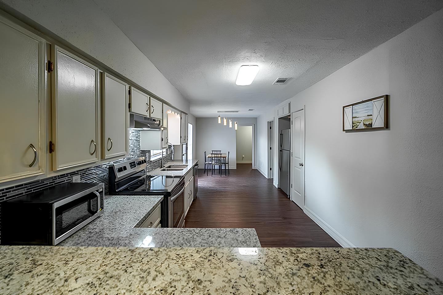 Common spaces including the kitchen