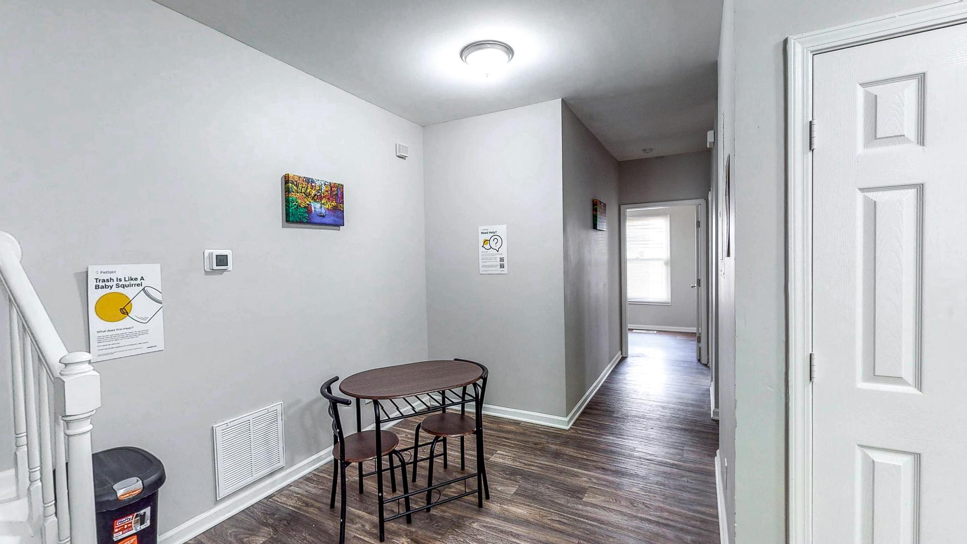 Common spaces including the kitchen