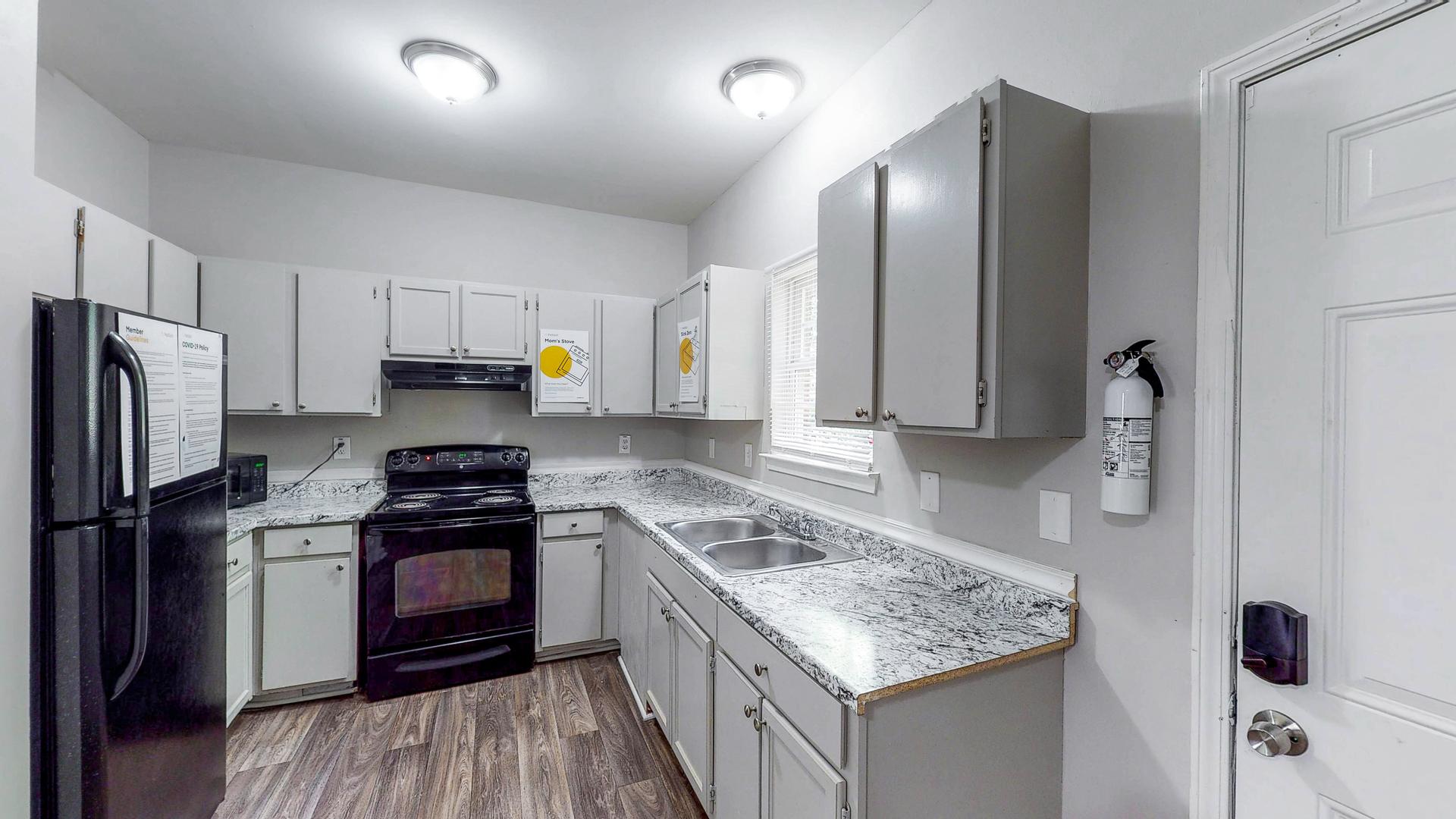 Common spaces including the kitchen