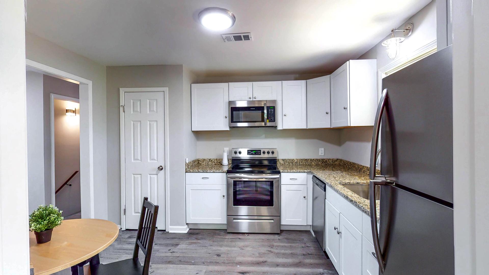 Common spaces including the kitchen