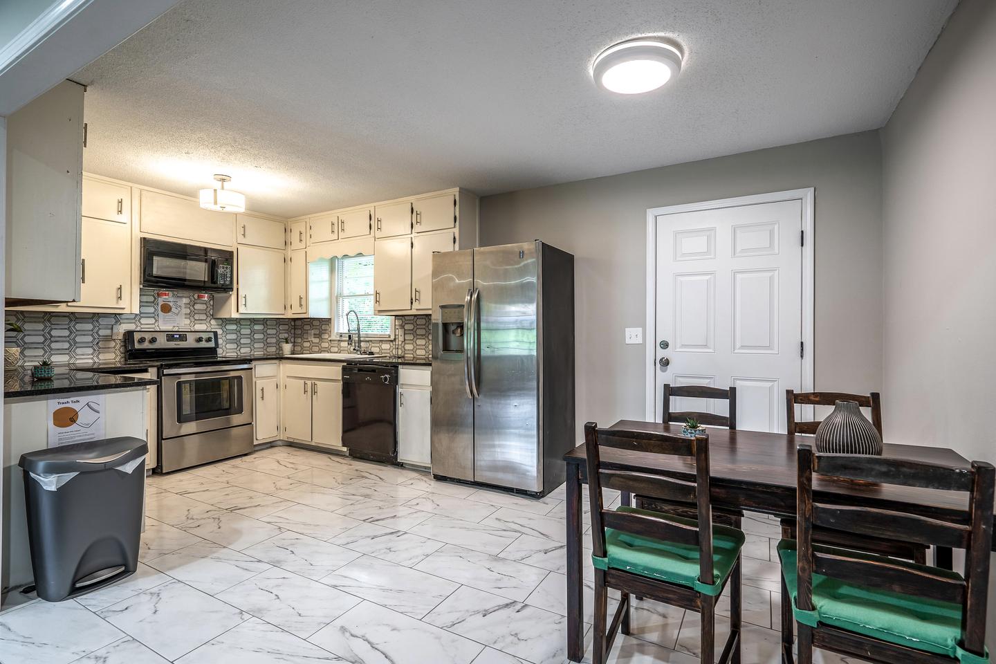 Common spaces including the kitchen