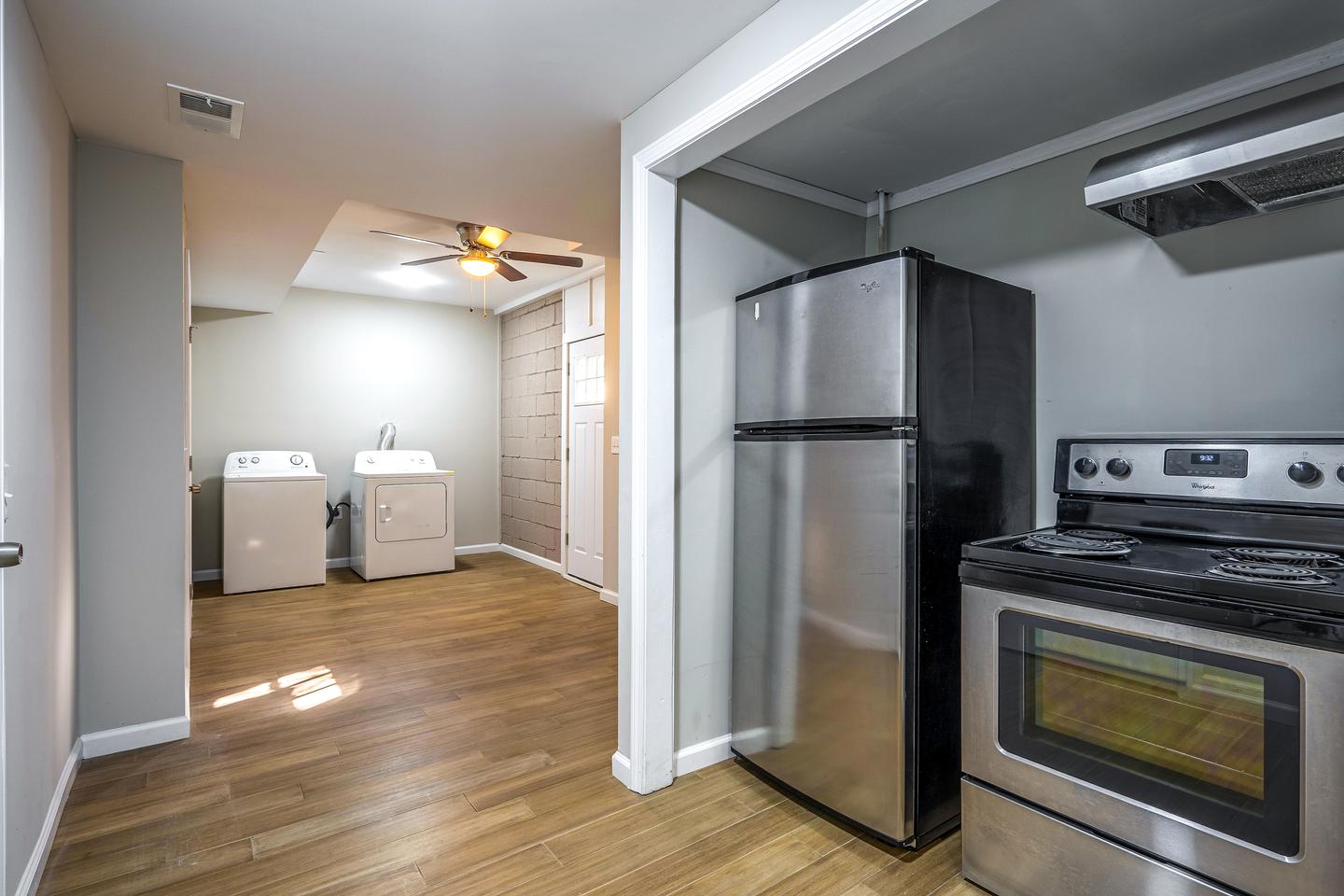 Common spaces including the kitchen