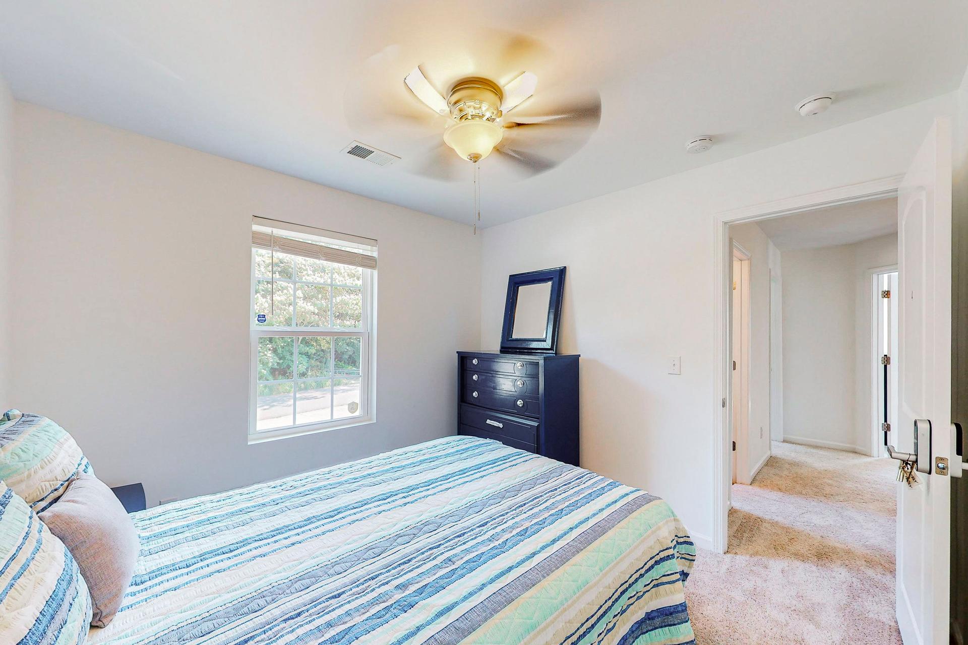 bedroom, detected:bed, ceiling fan