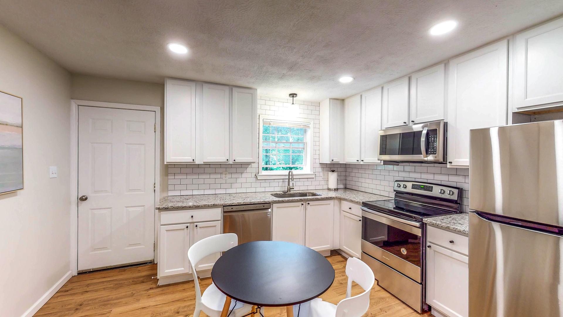 Common spaces including the kitchen
