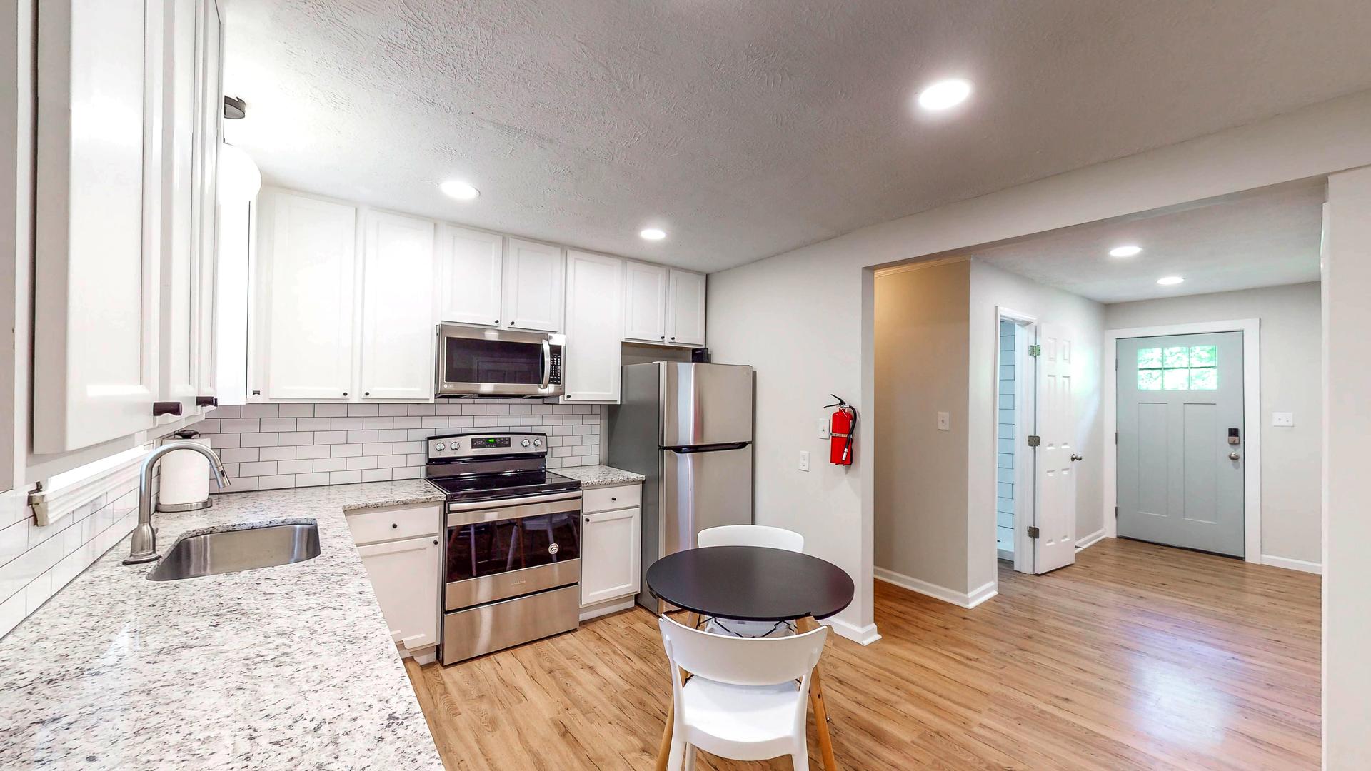 Common spaces including the kitchen
