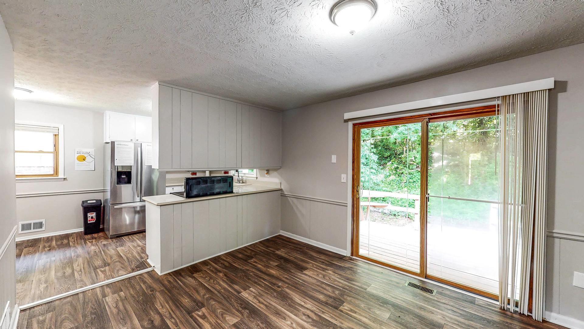 Common spaces including the kitchen