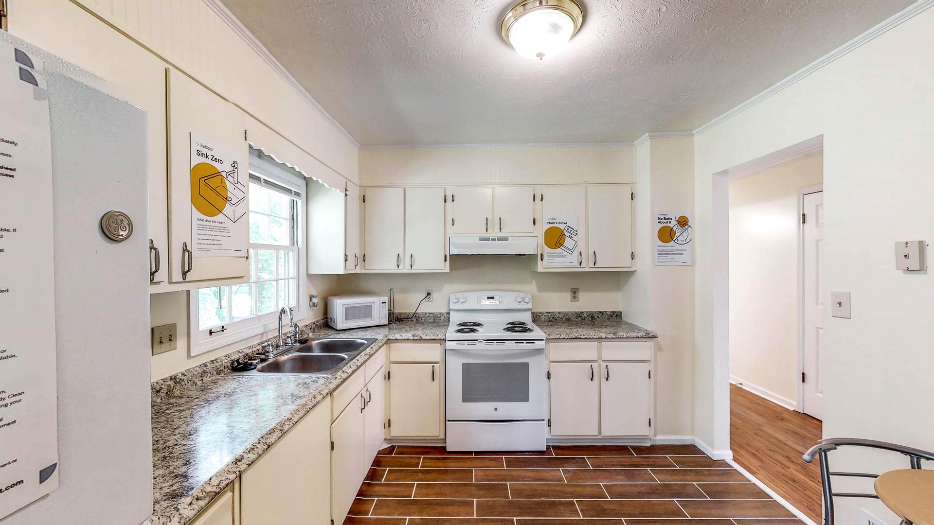 Common spaces including the kitchen