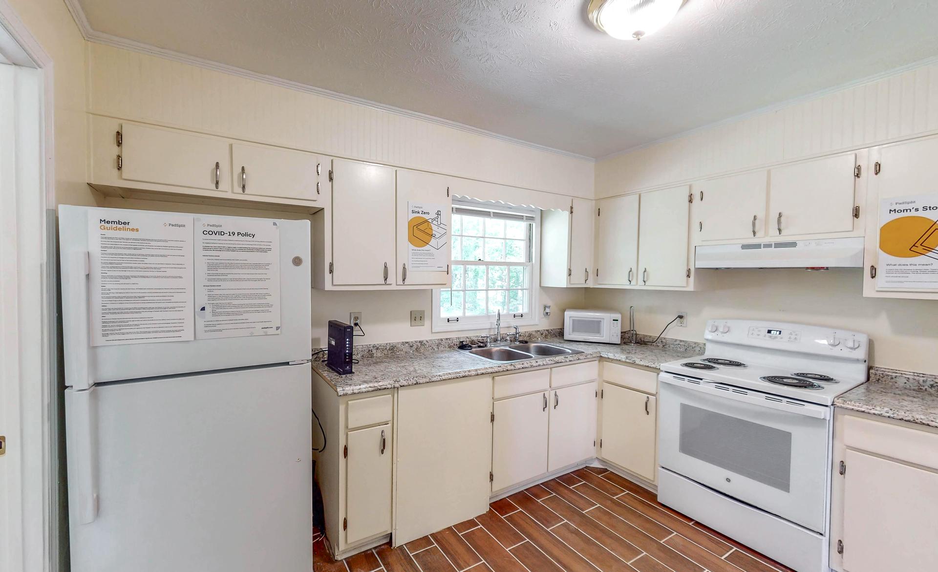 Common spaces including the kitchen