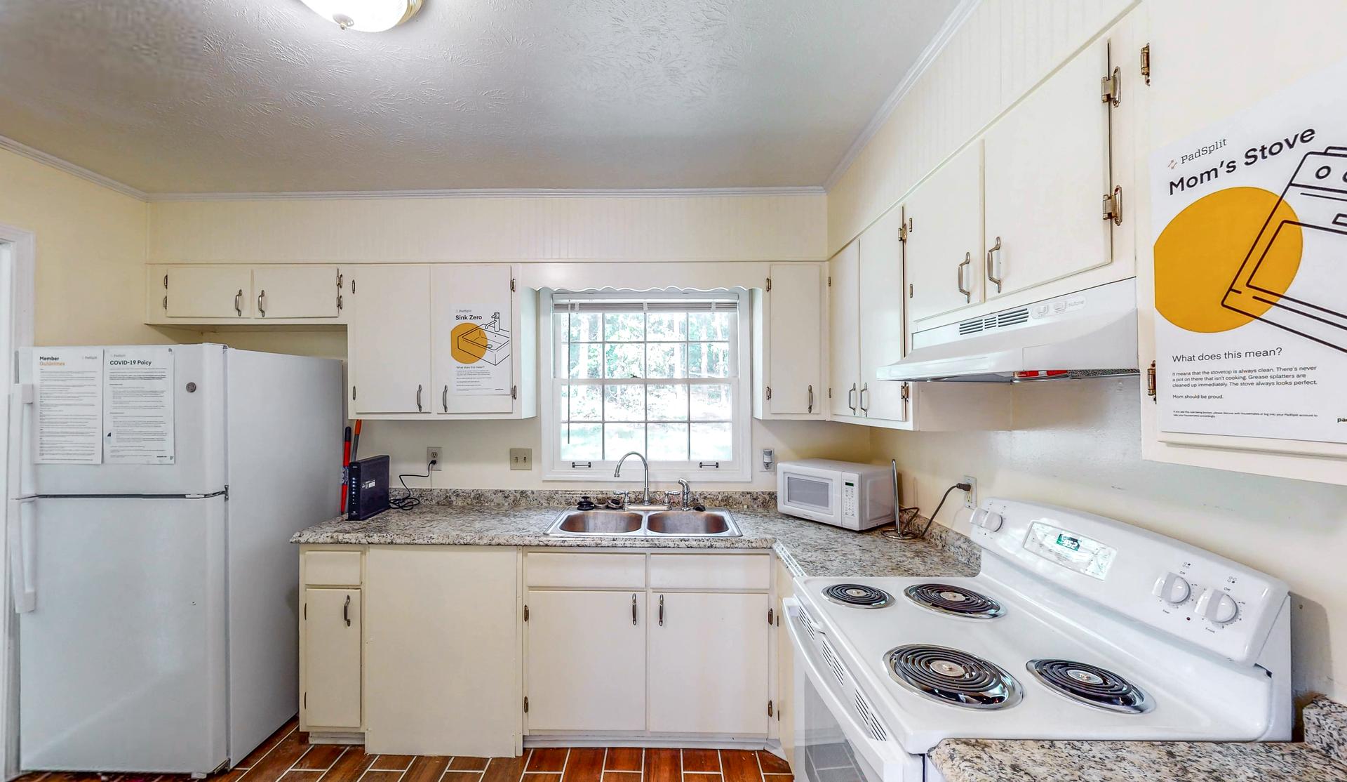 Common spaces including the kitchen