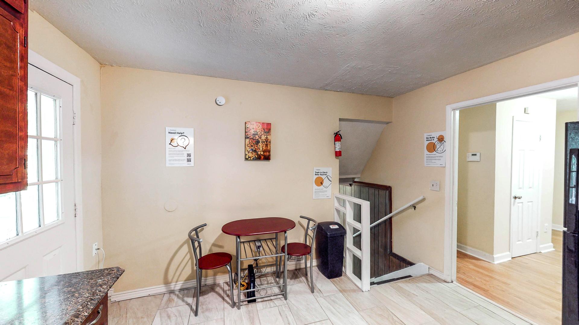 Common spaces including the kitchen