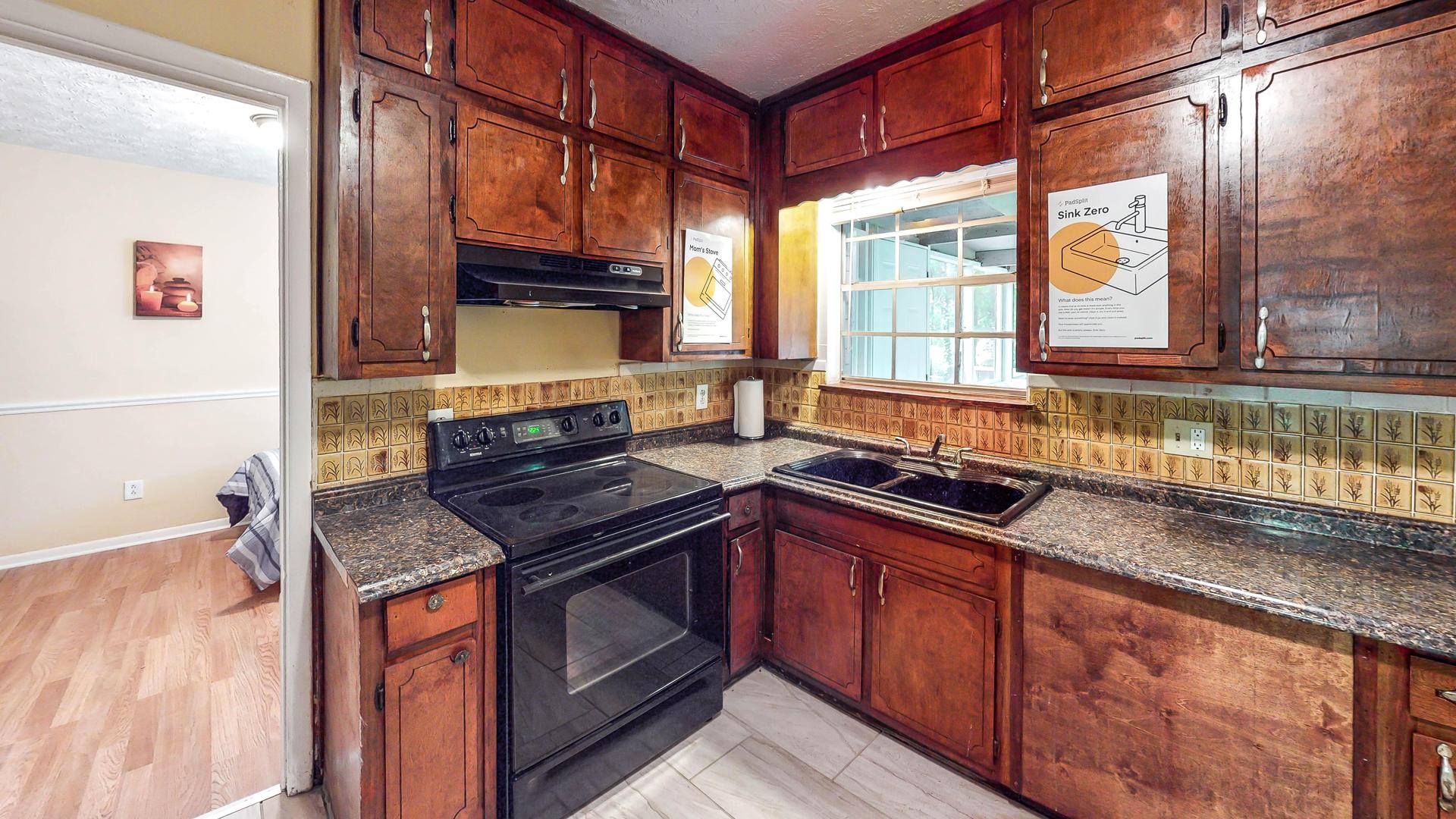 Common spaces including the kitchen