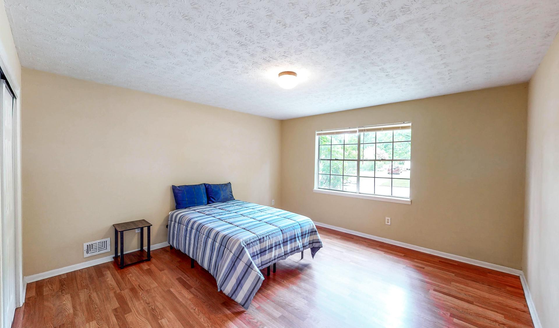 bedroom, detected: bed, window blind