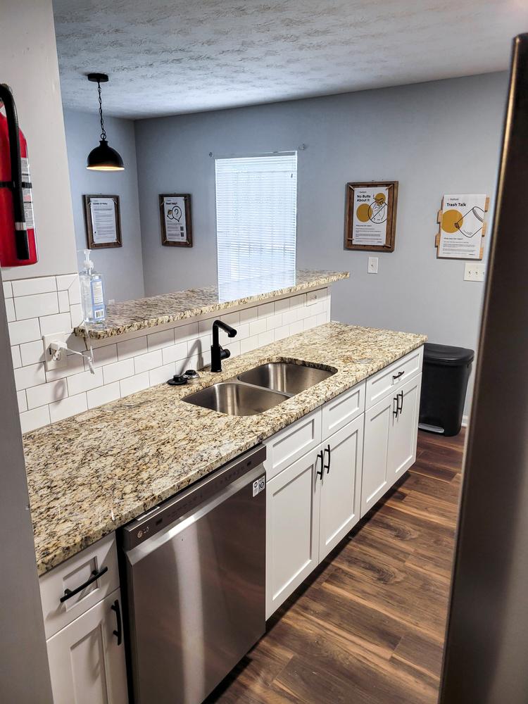 Common spaces including the kitchen