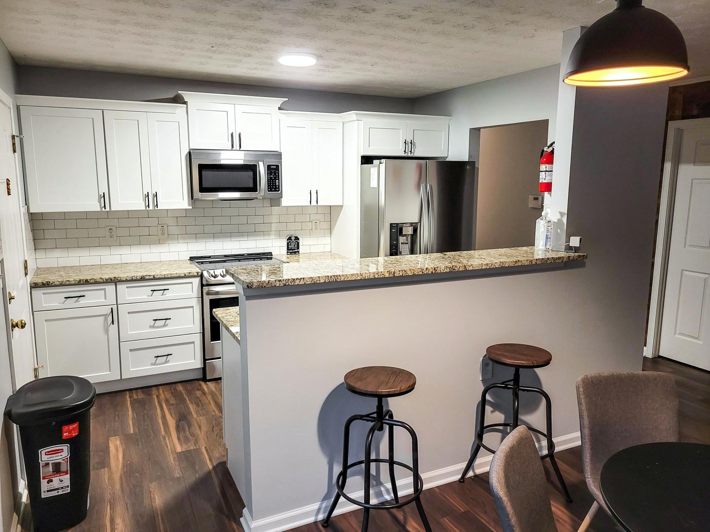 Common spaces including the kitchen