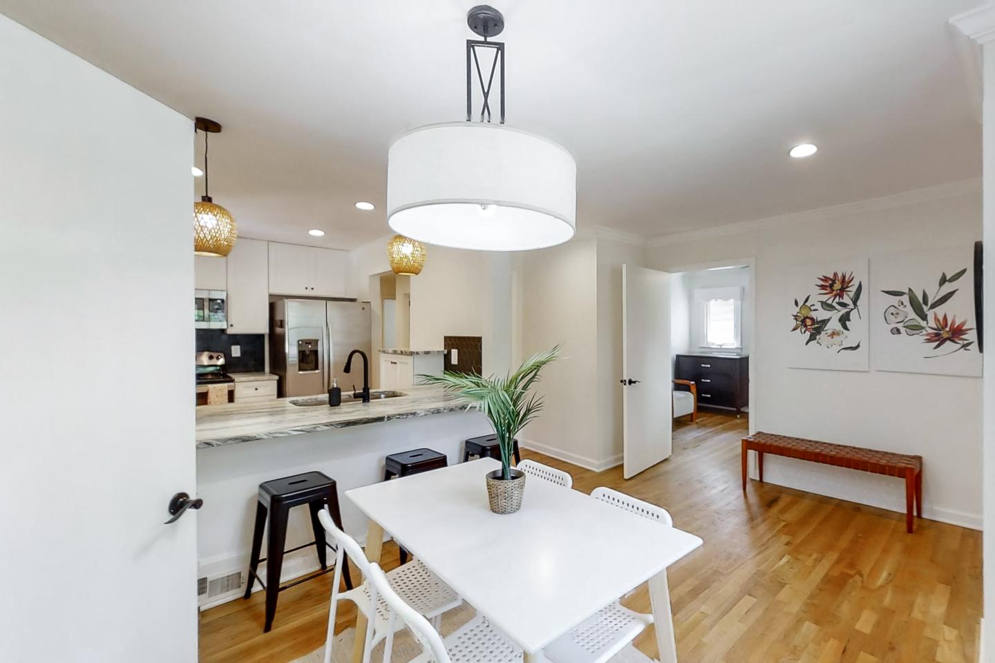 Common spaces including the kitchen