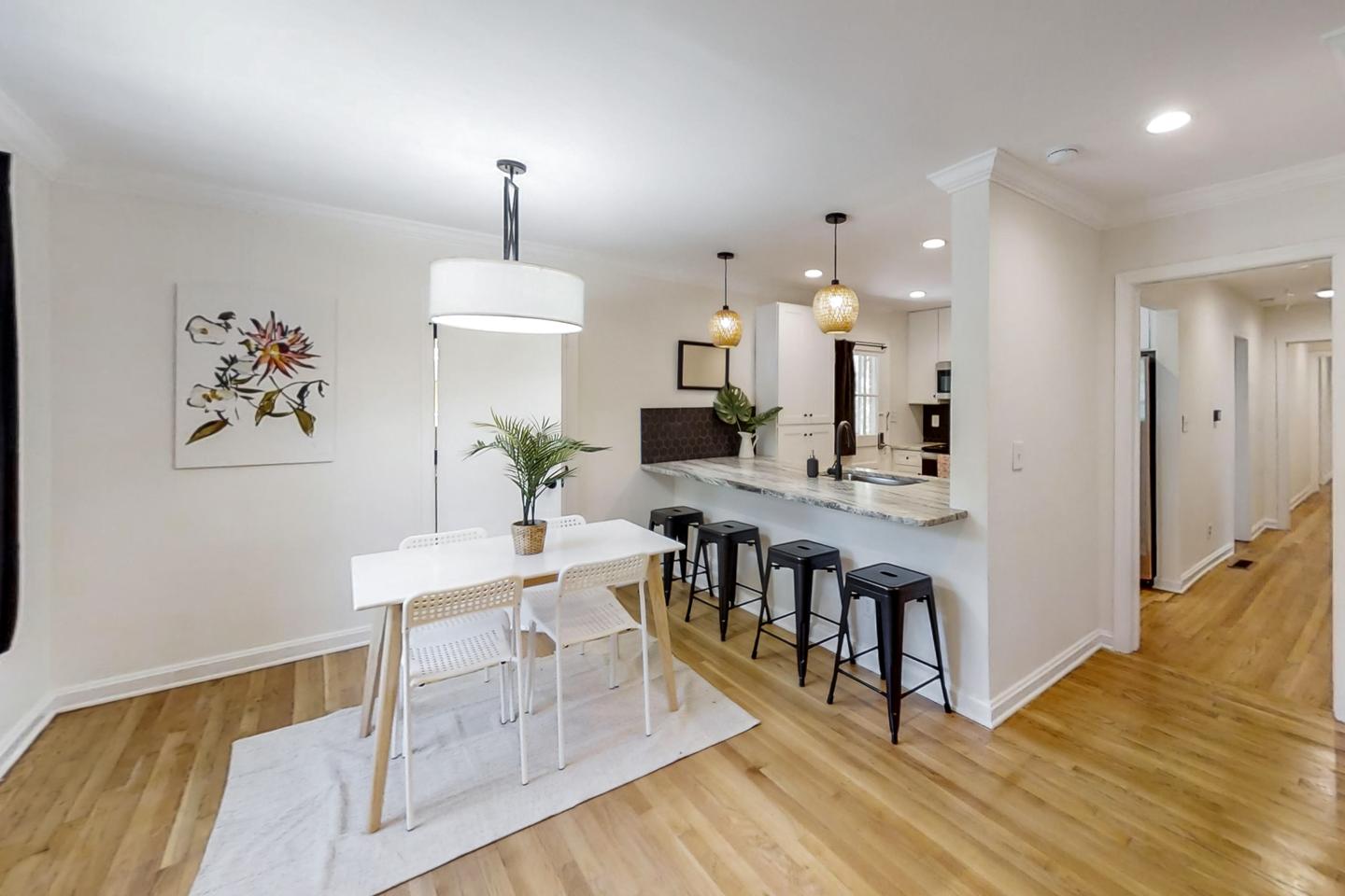 Common spaces including the kitchen