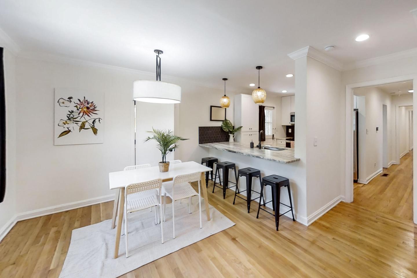 Common spaces including the kitchen