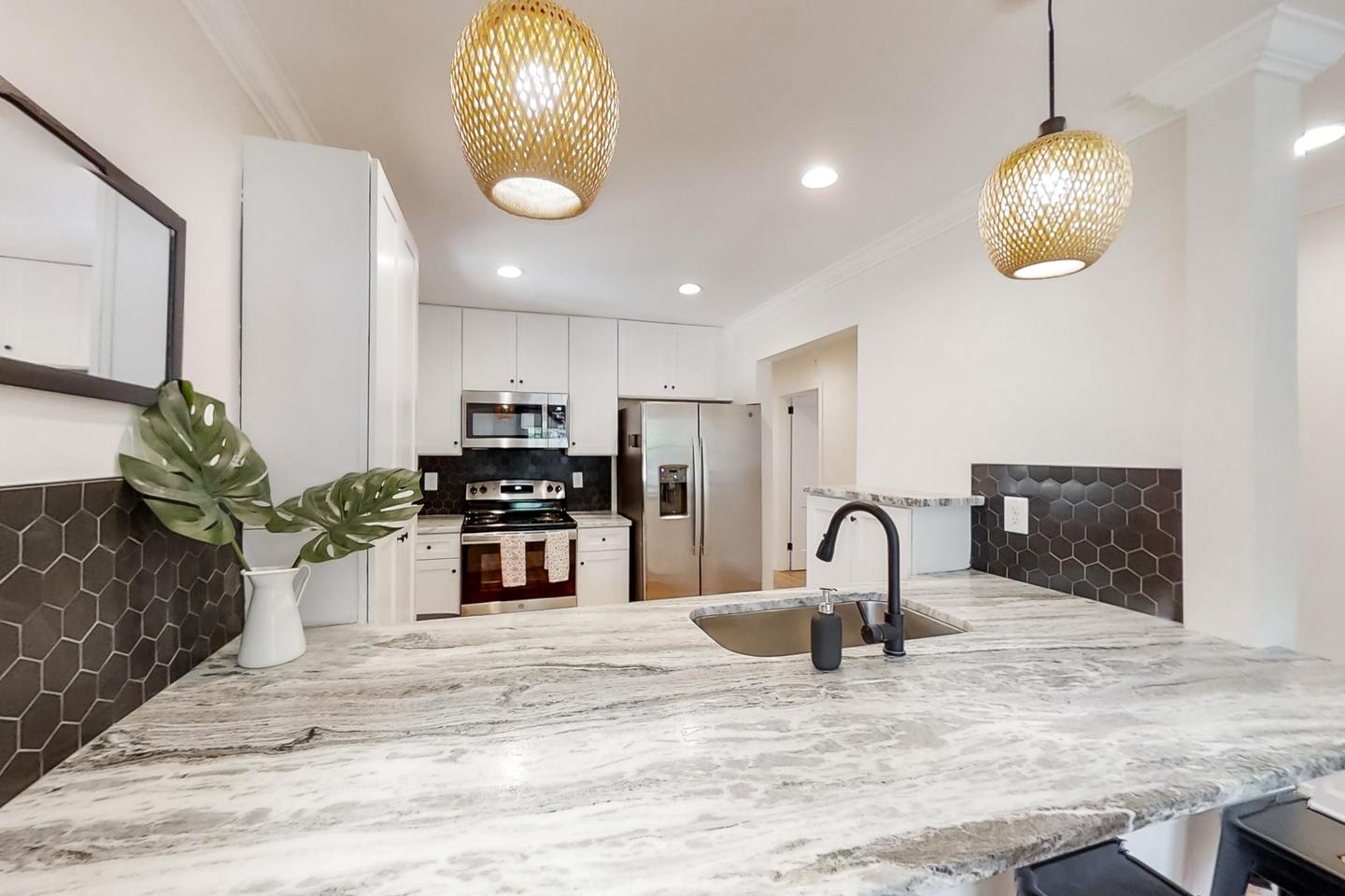 Common spaces including the kitchen