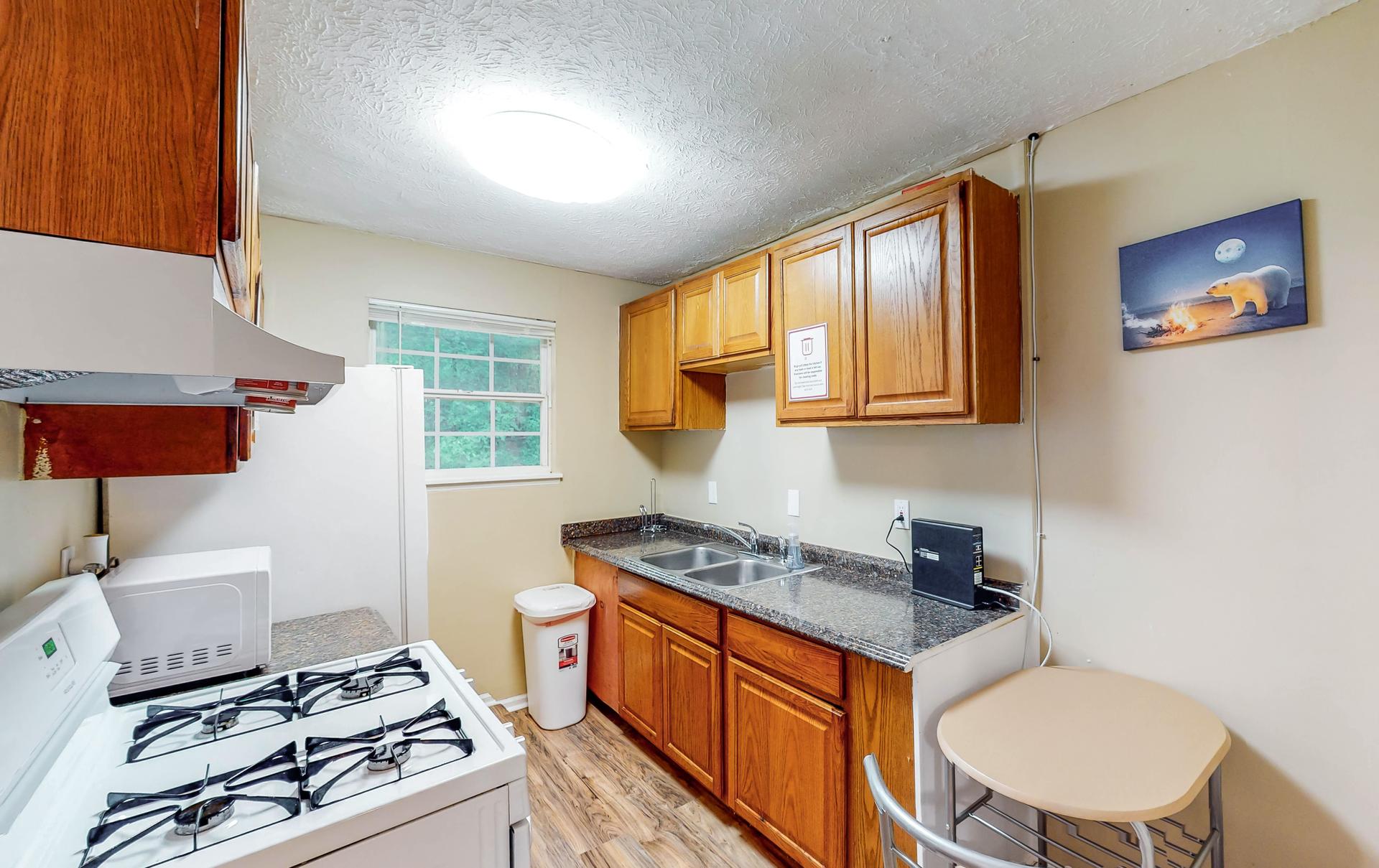 Common spaces including the kitchen