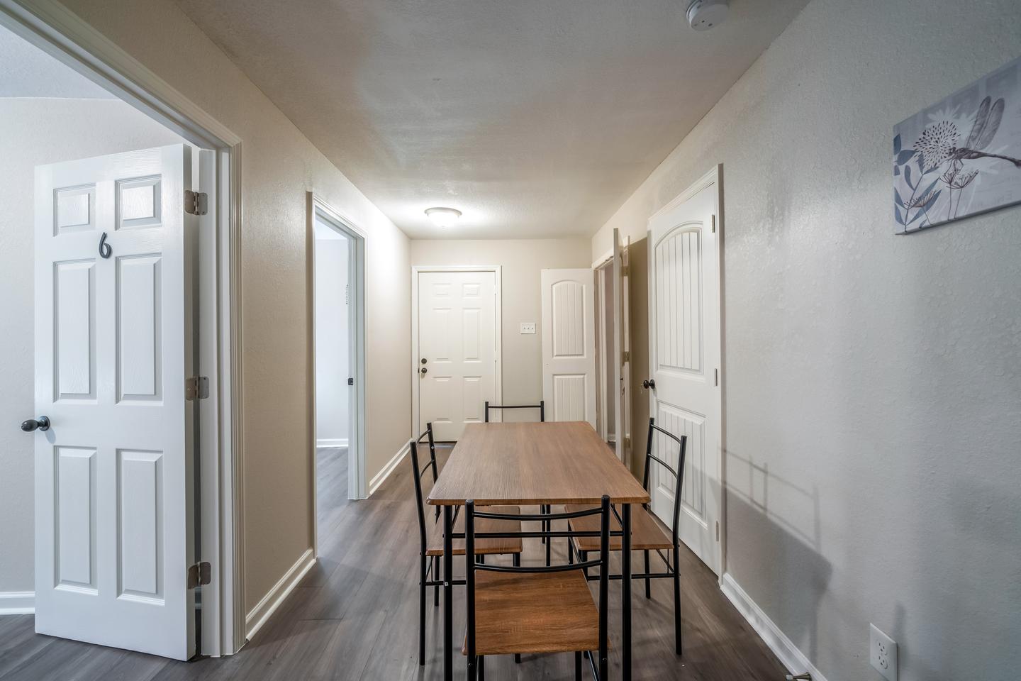 Common spaces including the kitchen