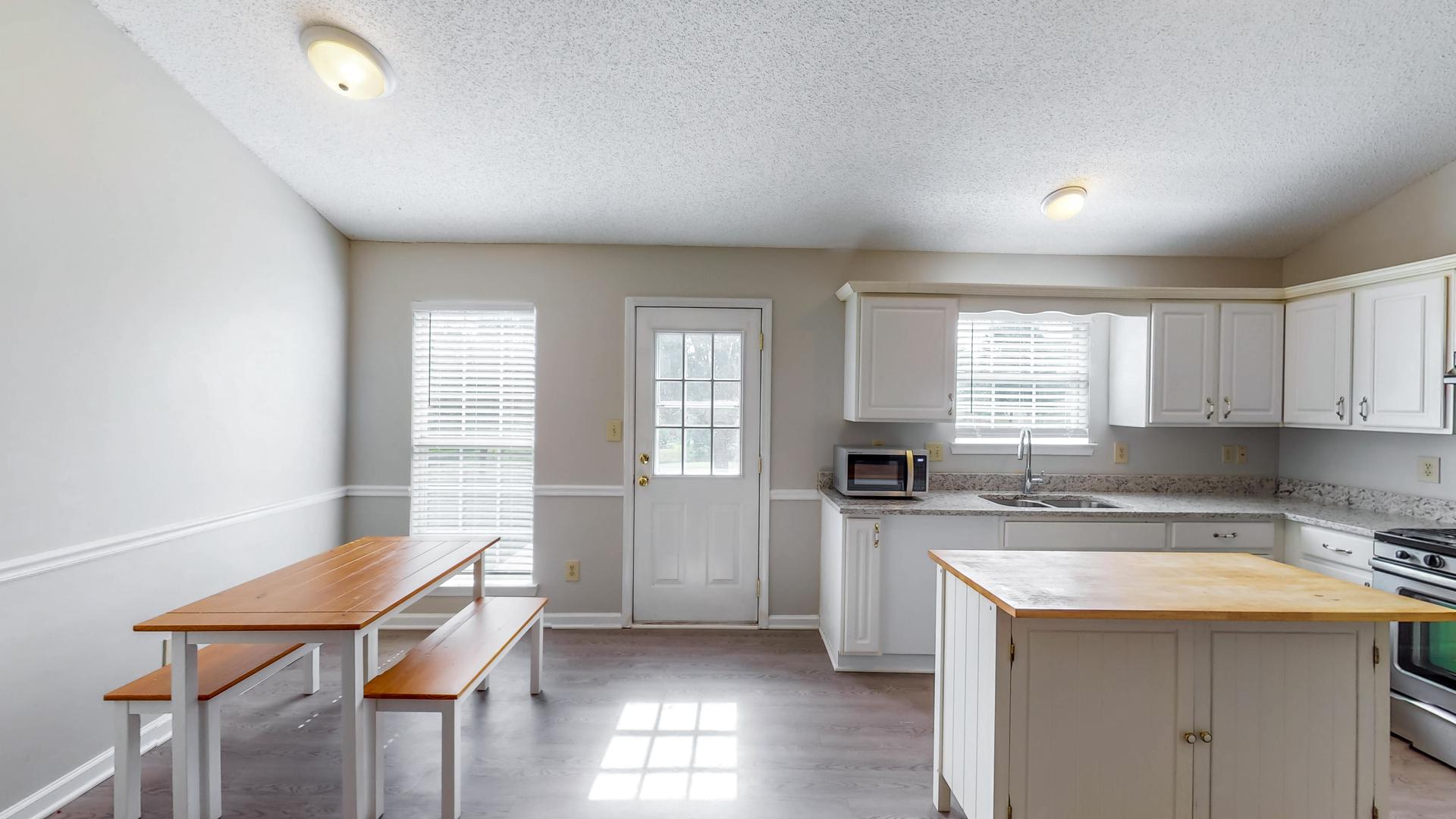 Common spaces including the kitchen