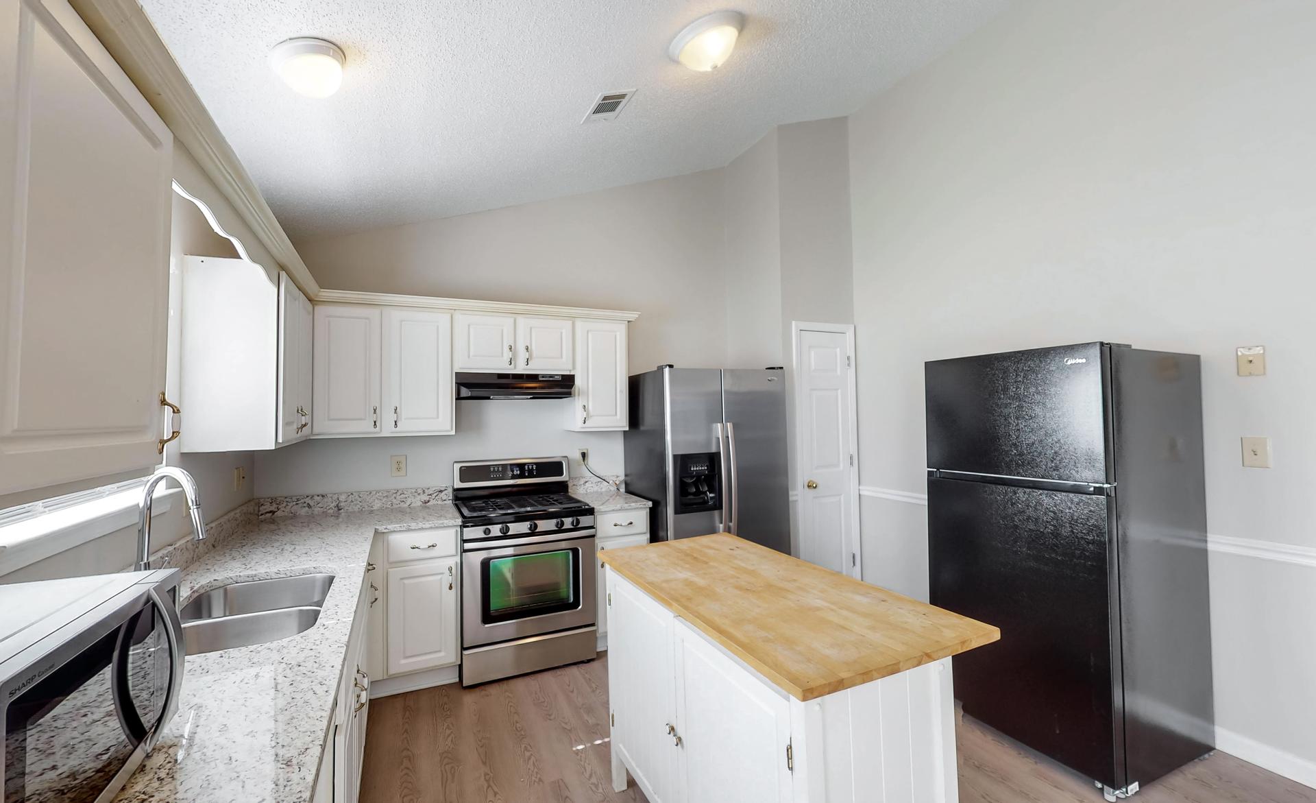 Common spaces including the kitchen