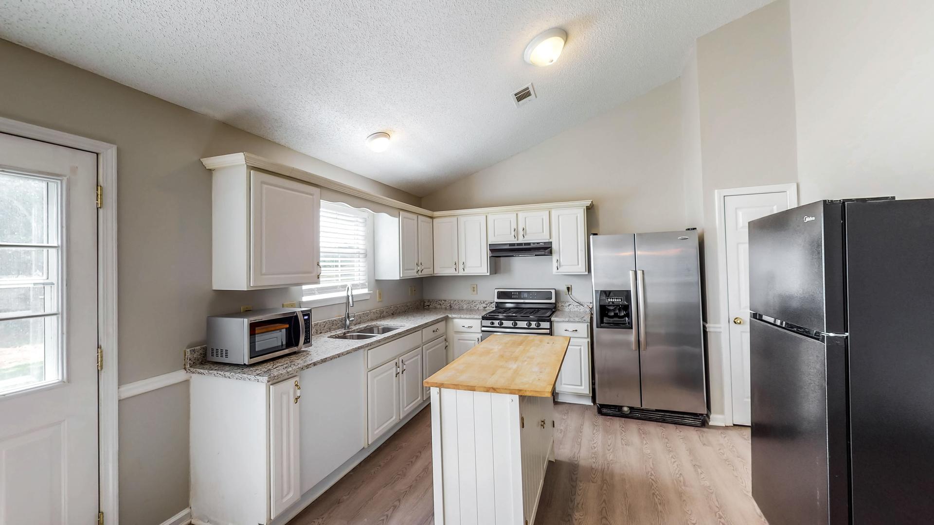 Common spaces including the kitchen
