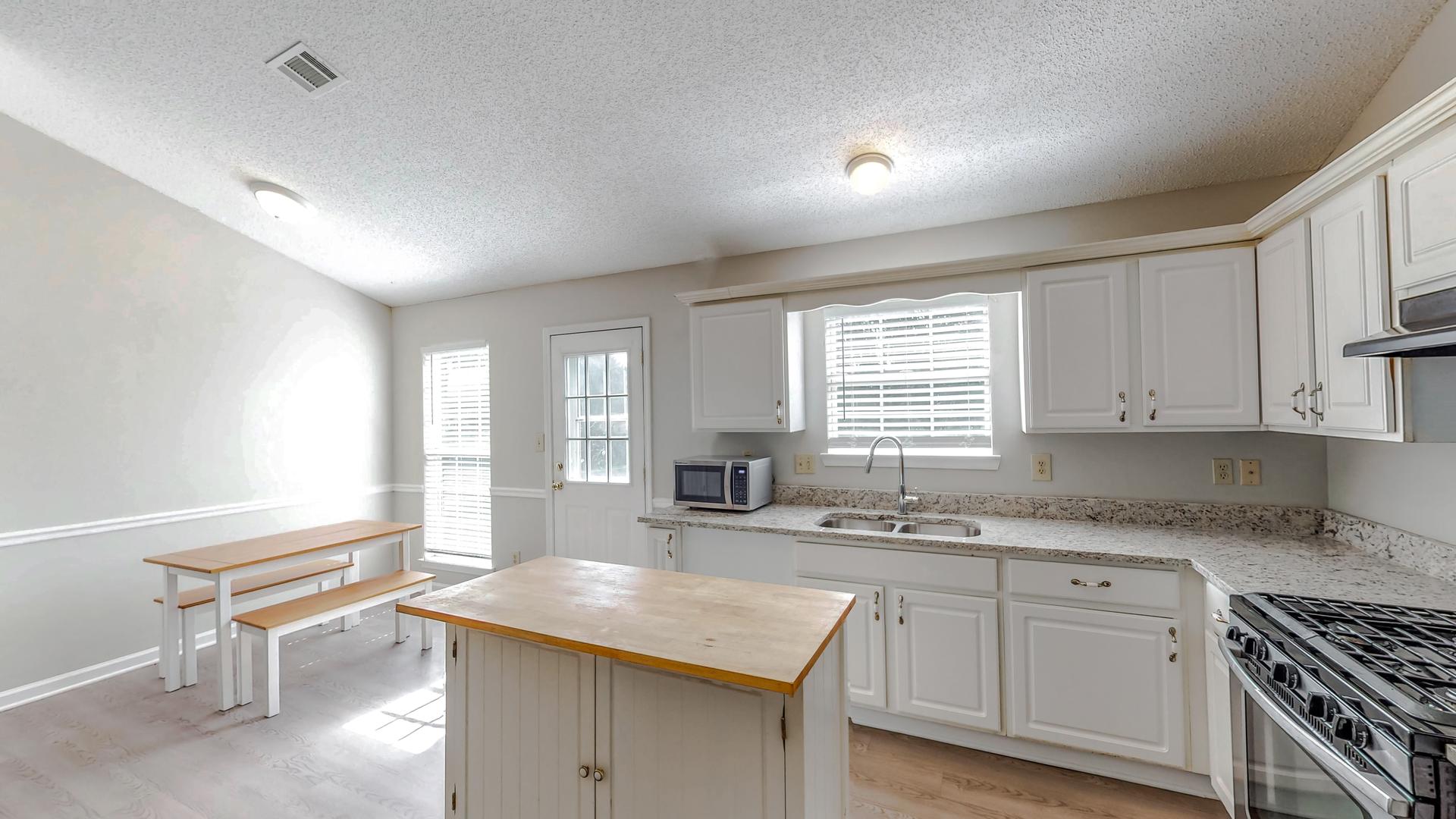 Common spaces including the kitchen