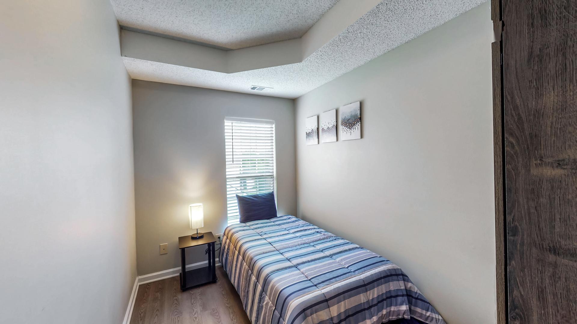 bedroom, detected: bed, window blind